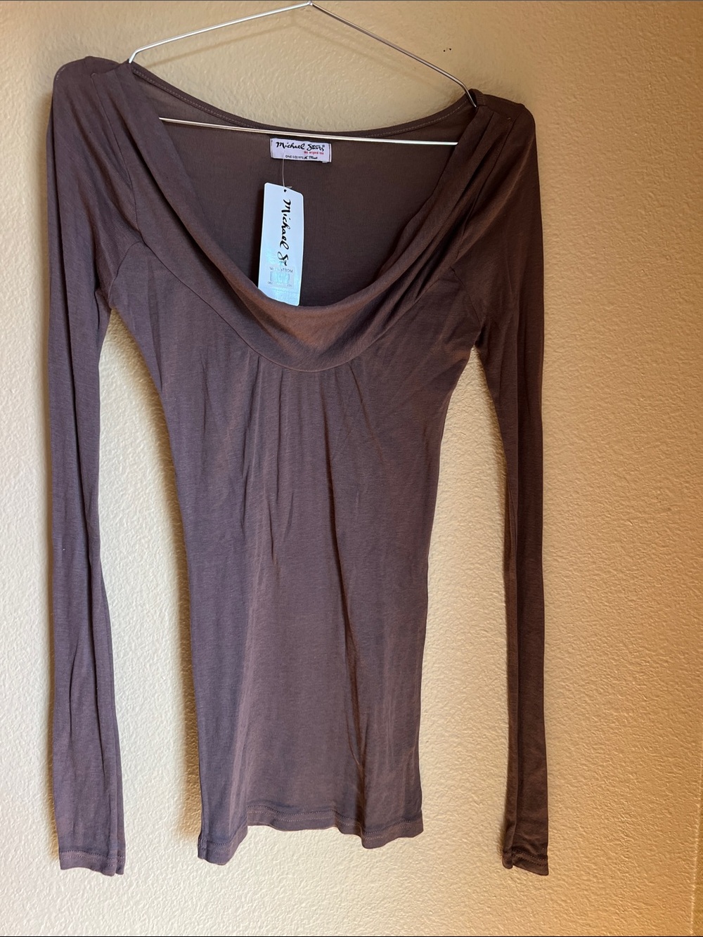 Michael Stars Cowl Neck Gathered Top NWT